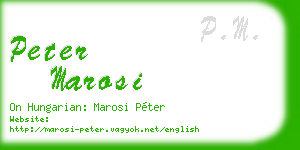 peter marosi business card